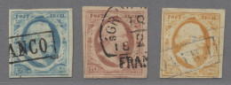 Netherlands: 1852, Willem III, 5, 10 Und 15C Sowie Ausgabe 1864 5 Und 15C., Ausg - Other & Unclassified