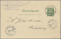 Norway - Postal Stationery: 1902, Posthorn, 5 Öre Green, Postal Stationery Card - Postal Stationery