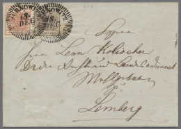 Österreich: 1850, Freimarken 3 Kr. Rot Auf Handpapier In Type IIIa Und 6 Kr. Bra - Lettres & Documents