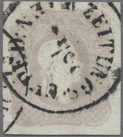 Österreich: 1861, Zeitungsmarke (1,05 Kr.) Grauviolett Allseits Breitrandig Gesc - Used Stamps