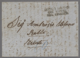 Österreichische Post In Der Levante: 1860, L3 LETTERE ARRIVATE/COL VAPORE/DAL LE - Levant Autrichien