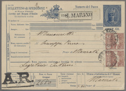 San Marino: 1909,17.2., Paketkarte Mit Wertstempel Zu 60c Bedarfsgebraucht Mit Z - Lettres & Documents