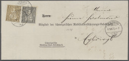 Schweiz: 1875, Sitzende Helvetia, 3 C. Grauschwarz In Portogerechter MiF Mit 2 C - Cartas & Documentos