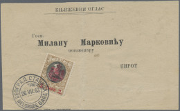 Serbia: 1903, 1pa. On 5din. Brown, Single Franking On Printed Matter From "BELGR - Serbia
