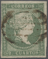 Spain: 1856, Königin Isabella II. Nach Rechts Mit Lorbeerkranz, Wz. 2 (gekreuzte - Usati