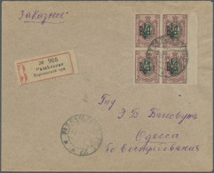 Ukraina: 1918, Trident Overprints, 35kop. Brown-purple/green, Right Marginal Blo - Ukraine