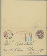 Hungary - Postal Stationary: 1898, Double Card 5kr.+5kr. Red Commercially Used W - Entiers Postaux