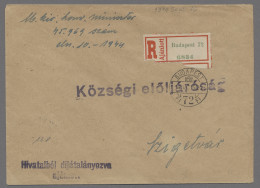 Hungary - Specialities: 1944, Unfrankierter Dienst-Einschreibebrief Mit Stempel - Sonstige