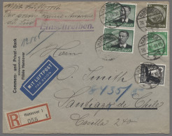 Air Mail - Germany: 1934, Geschäftsbrief Frankiert Mit Hindenburg, 5 Bzw. 30 Pfe - Poste Aérienne & Zeppelin