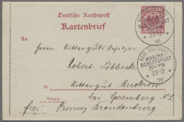 German Ship Post - Marine: 1898, Kartenbrief 10 Pfennig "Krone/Adler", Mit Entwe - Other & Unclassified