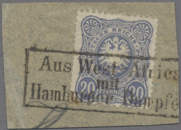 German Ship Post: 1885 (ca.), Pfennig-Ausgabe, 20 Pf. Adler Auf Briefstück Mit F - Andere & Zonder Classificatie