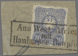 German Ship Post: 1885 (ca.), Pfennig-Ausgabe, 20 Pf. Adler Auf Briefstück Mit F - Sonstige & Ohne Zuordnung