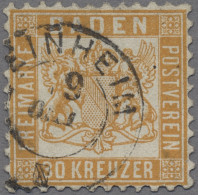 Baden - Marken Und Briefe: 1862, Wappen Mit Weißem Hintergrund, 30 Kreuzer, Gut - Autres & Non Classés
