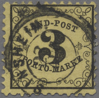 Baden - Landpostmarken: 1864ff., Ziffer Im Rankenwerk, 3 Kr. Schwarz Auf Dunkelr - Autres & Non Classés