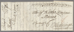 Bayern - Vorphilatelie: 1777, Sehr Frühe Eingangspost: Brief Aus Bologna Nach ME - Prephilately