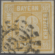 Bayern - Marken Und Briefe: 1850, Freimarke 18 Kreuzer Gelblichorange Allseits V - Autres & Non Classés