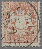 Bayern - Marken Und Briefe: 1870, Staatswappen Mit Wz. 1 X (enge Rauten), 18 Kr. - Autres & Non Classés