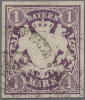 Bayern - Marken Und Briefe: 1874, Staatswappen Im Großformat, Geschnitten, 1M. D - Autres & Non Classés