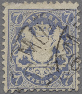 Bayern - Marken Und Briefe: 1875, Staatswappen Mit Wz. 2, 7 Kr. Dunkelultramarin - Other & Unclassified