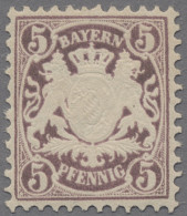 Bayern - Marken Und Briefe: 1878, 5 Pfg. In Der Seltenen Rotvioletten Farbe, Min - Autres & Non Classés