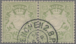 Bayern - Marken Und Briefe: 1911, Staatswappen, 5 M. Gelbgrün Auf Mattgelblichwe - Autres & Non Classés
