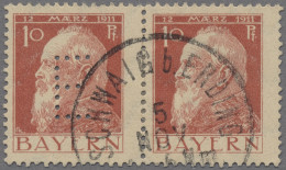 Bayern - Dienstmarken: 1912, Luitpold Mit Eingelochtem "E", 10 Pf. Rot Auf Mitte - Sonstige & Ohne Zuordnung