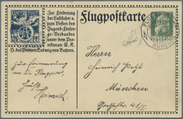 Bayern - Ganzsachen: 1912, Flugpostkarte 5 Pfg. Luitpold + 25 Pfg. "BAEC" Mit Bi - Other & Unclassified