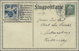 Bayern - Ganzsachen: 1912, Flugpostkarte 5 Pfg. Luitpold + 25 Pfg. "Nürnberg" Mi - Other & Unclassified
