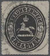 Braunschweig - Marken Und Briefe: 1865, Freimarke 1/3 Gr. Schwarz Mit Vollständi - Brunswick