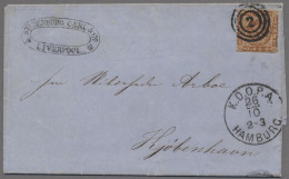 Hamburg - Dänisches Oberpostamt: 1855, Faltbrief Von Liverpool Nach Kopenhagen, - Hamburg (Amburgo)