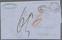 Hamburg - Dänisches Oberpostamt: 1862, Markenloser Brief Ab "CHRISTIANA 23.9.186 - Hamburg (Amburgo)