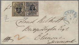 Hannover - Marken Und Briefe: 1856, Freimarken 1/30 Thaler Dreiseitig Voll- Bis - Hanovre