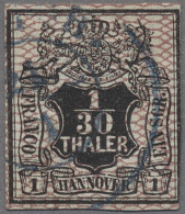 Hannover - Marken Und Briefe: 1856, Freimarke 1/30 Thaler/1 Sgr. Schwarz Mit Rot - Hannover
