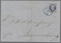 Hannover - Marken Und Briefe: 1859, "Georg V." 2 Groschen Dunkelblau, Allseits V - Hannover