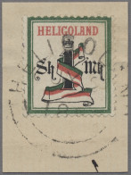 Helgoland - Marken Und Briefe: 1889, Wertziffer Im Band, 1 Sh. / 1 Mk. Dunkelgrü - Heligoland