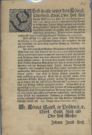 Sachsen - Vorphilatelie: 1710, Leipzig, Gedruckte Bekanntmachung Des Sächsischen - Préphilatélie