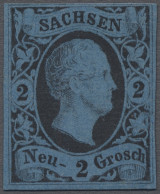 Sachsen - Marken Und Briefe: 1852, Friedrich August II., 2 Ngr. Schwarz Mit Geän - Saxony