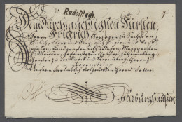 Thurn & Taxis - Vorphilatelie: RUDOLSTADT; 1790 (ca.), Guterhaltener Schnörkelbr - Prephilately