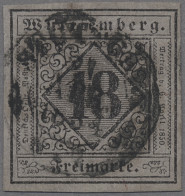 Württemberg - Marken Und Briefe: 1851, Freimarke 18 Kr. Schwarz Auf Violettgrau - Other & Unclassified