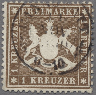 Württemberg - Marken Und Briefe: 1860, Freimarke 1 Kreuzer Braun Auf Dickem Papi - Other & Unclassified