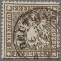 Württemberg - Marken Und Briefe: 1861, Freimarke 1 Kreuzer Mittelbraun Auf Dünne - Sonstige & Ohne Zuordnung