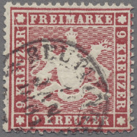 Württemberg - Marken Und Briefe: 1860, Freimarke 9 Kreuzer Karmin Auf Dickem Pap - Other & Unclassified