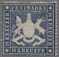 Württemberg - Marken Und Briefe: 1861, Freimarke 18 Kreuzer Dunkelblau Auf Dünne - Otros & Sin Clasificación