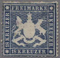 Württemberg - Marken Und Briefe: 1861, Freimarke 18 Kreuzer Dunkelblau Auf Dünne - Other & Unclassified