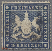 Württemberg - Marken Und Briefe: 1861, Freimarke 18 Kreuzer Blau Auf Dünnem Papi - Sonstige & Ohne Zuordnung