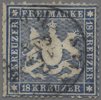 Württemberg - Marken Und Briefe: 1861, Freimarke 18 Kreuzer Dunkelblau Auf Dünne - Sonstige & Ohne Zuordnung