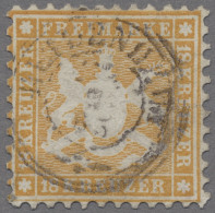 Württemberg - Marken Und Briefe: 1863, Freimarke 18 Kreuzer Orangegelb Mit 10er - Autres & Non Classés