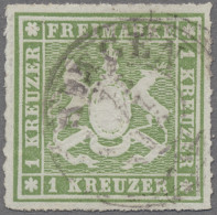 Württemberg - Marken Und Briefe: 1865, Wappenzeichnung, Durchstochen 10, 1 Kr. I - Sonstige & Ohne Zuordnung