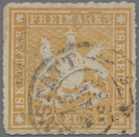 Württemberg - Marken Und Briefe: 1865, Freimarke 18 Kreuzer Orangegelb Durchstoc - Other & Unclassified