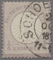 Deutsches Reich - Brustschild: 1872, Kleiner Brustschild, 1/4 Gr. Grauviolett, E - Used Stamps